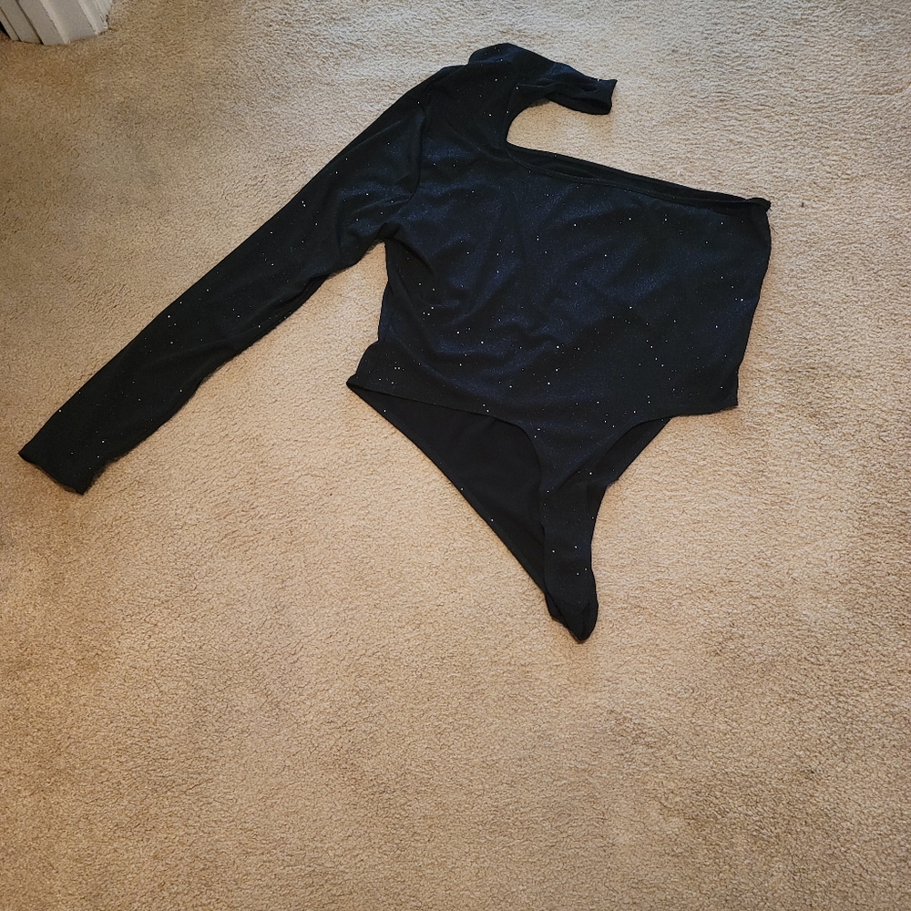Plus size 3x Black with Sparkles bodysuit